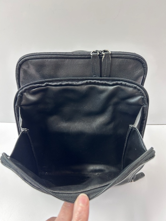 Tignanello Black Leather Backpack 3 Separate Sections Zipper Snap main image 8